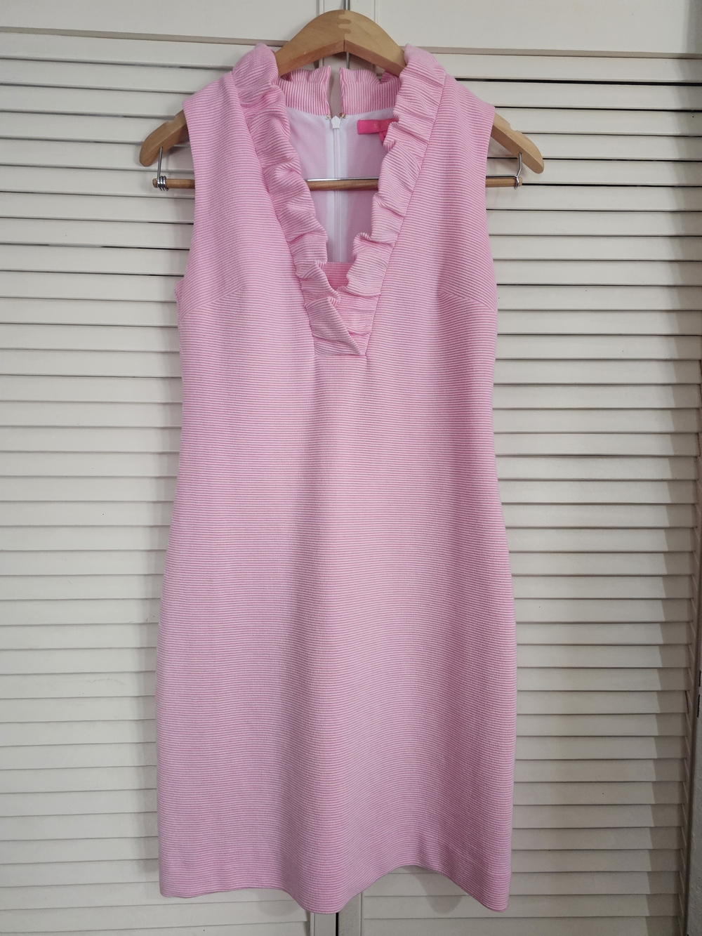 Lilly Pulitzer Light Pink Sleeveless Ruffle V-Neck Mini Dress